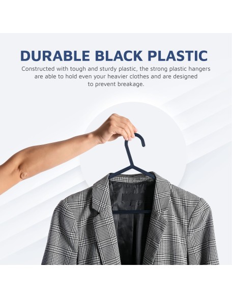 50 Pack Adult Black Coat Hangers Hanger Coat Hanger Strong Plastic Clo
