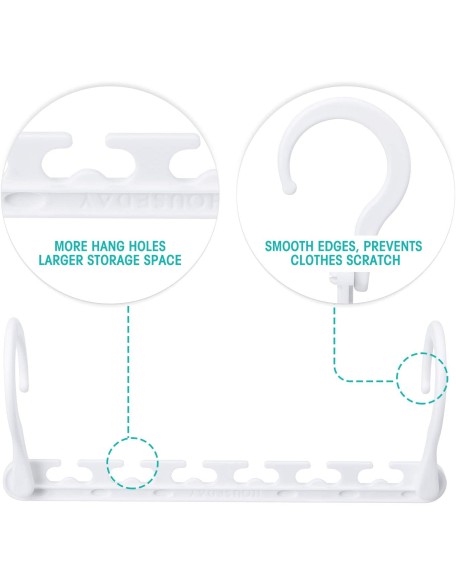 Space Saving Plastic Magic Hangers 10 Pack White