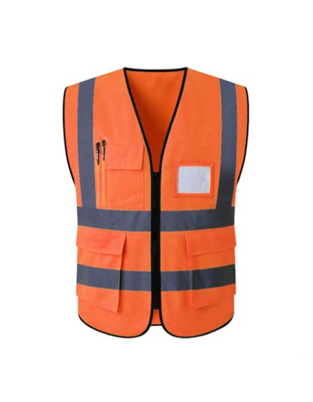 Hi Vis Safety WaistCoat Orange Vest With High Reflective Visibility st